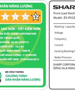 Máy giặt Sharp ES-FK1054PV-S - hình số 5