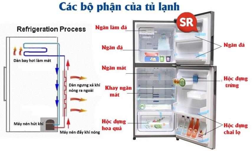 sơ đồ cấu tạo của tủ lạnh