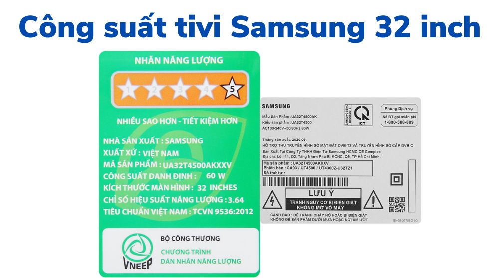 Công suất tiêu thụ điện của tivi Samsung 32 inch