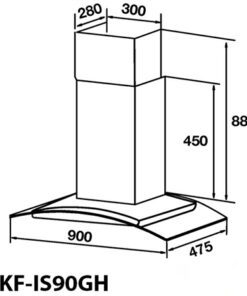 Máy hút mùi Kaff KF-IS90GH - hình số 2